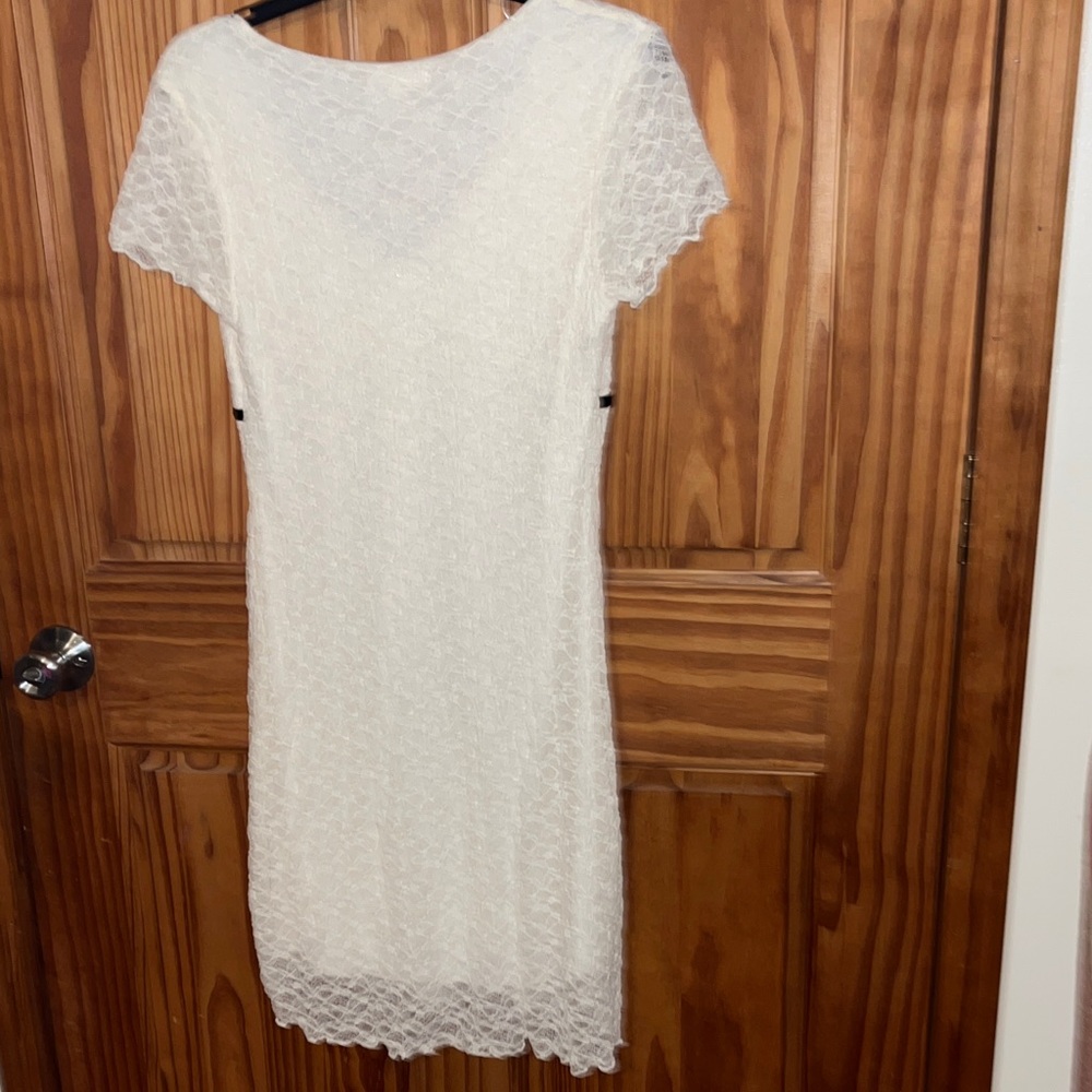 Cream Lace Mini Dress - Picture 8 of 8